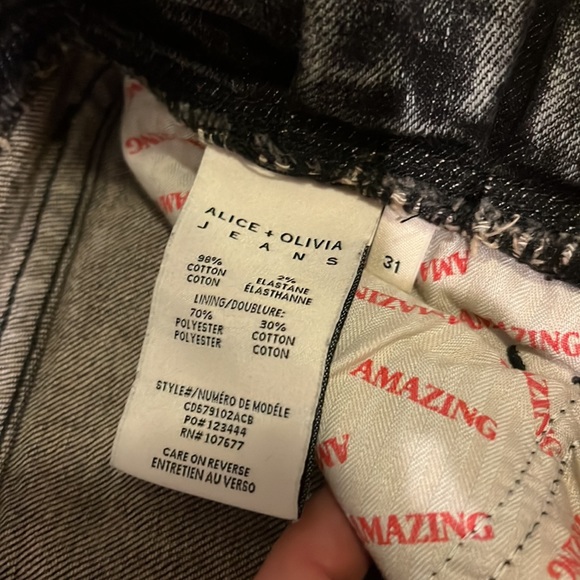 Alice and Olivia paperbag acid wash jeans 31 - Picture 7 of 7